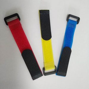 Hook and loop strap with buckle